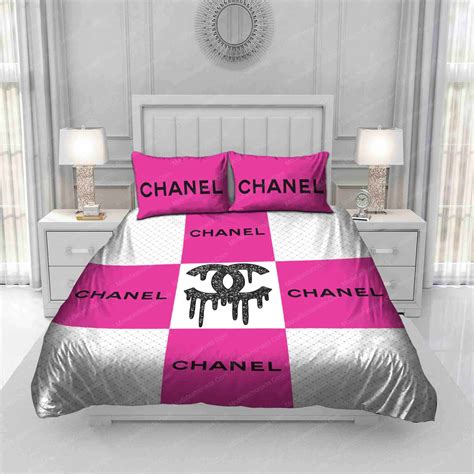 chanel comforter sets|pink Chanel queen comforter set.